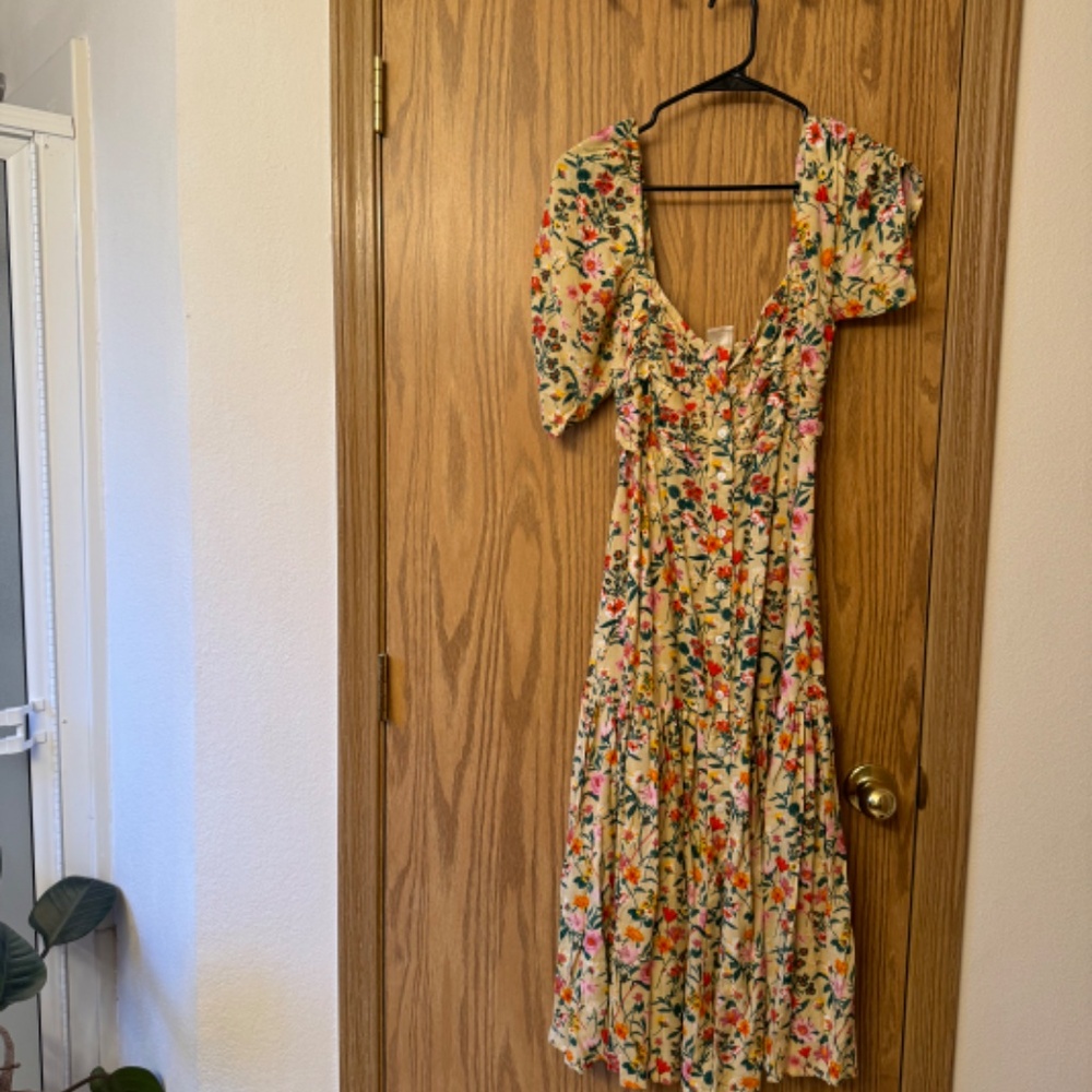 Balielf Lilit Cream Ruffled Tiered Midi Sundress - Picture 4 of 9